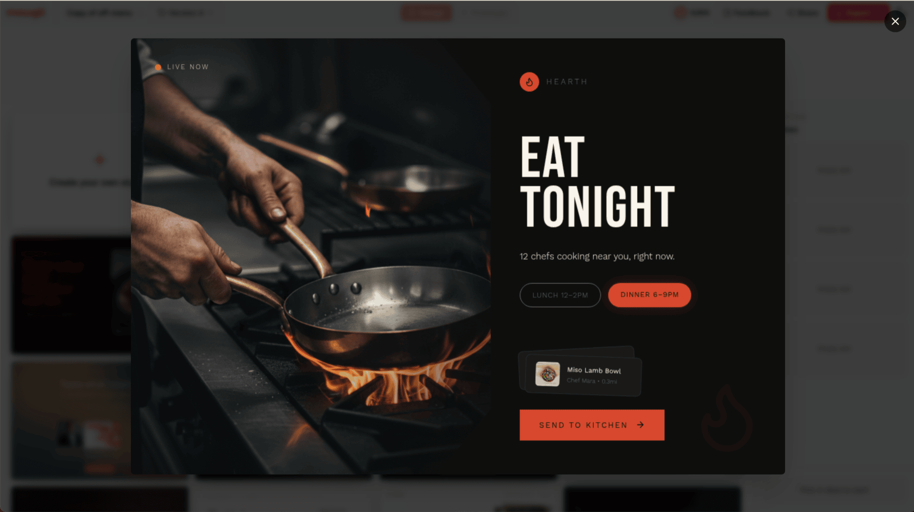 Mowgli moodboard direction expanded — "EAT TONIGHT" dark editorial direction with hero imagery, typography, and real product content