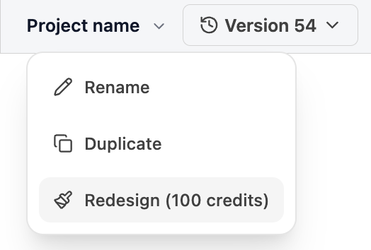 Redesign button in Mowgli